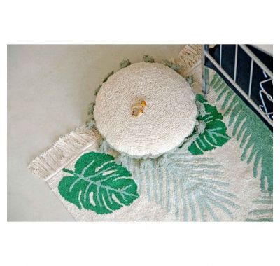 Lorena Canals. Μαξιλάρι στρόγγυλο λευκό-πράσινο στο Bebe Maison