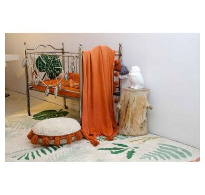 Lorena Canals. Μαξιλάρι στρόγγυλο λευκό-terracota στο Bebe Maison