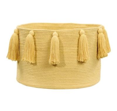 Lorena Canals Storage Basket with fringes (yellow) 30x45x45 στο Bebe Maison