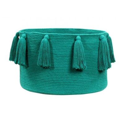 Lorena Canals Storage basket with fringes (green) 30x45x45 στο Bebe Maison