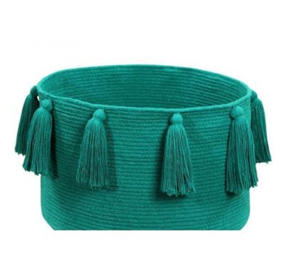 Lorena Canals Καλάθι αποθήκευσης με κρόσια (πράσινο) 30χ45χ45 στο Bebe Maison