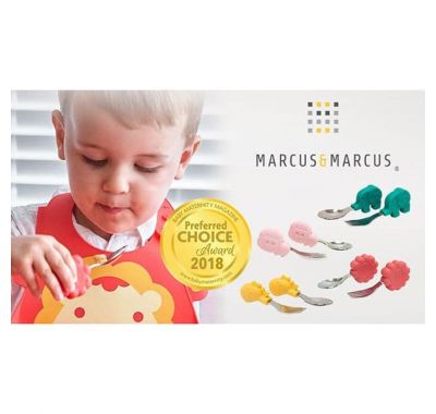 Marcus & Marcus  Γουρουνάκι  κουτάλι & Πιρούνι σετ σιλικόνης με βάση στο Bebe Maison