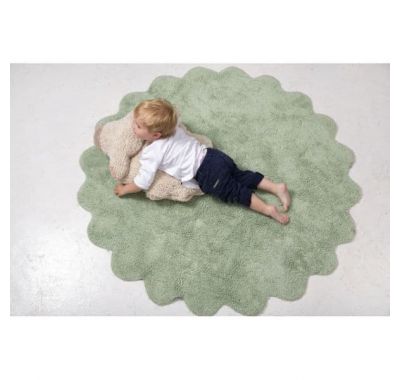 Παιδικό χαλί Lorena Canals Puffy Sheep με μαξιλάρι απαλό πράσινο 140 εκ διάμετρος στο Bebe Maison