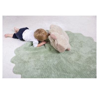 Παιδικό χαλί Lorena Canals Puffy Sheep με μαξιλάρι απαλό πράσινο 140 εκ διάμετρος στο Bebe Maison