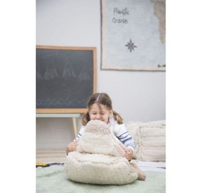 Παιδικό χαλί Lorena Canals Puffy Sheep με μαξιλάρι απαλό πράσινο 140 εκ διάμετρος στο Bebe Maison