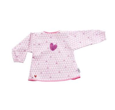 Bib and apron Baby to love waterproof with pink sleeves στο Bebe Maison