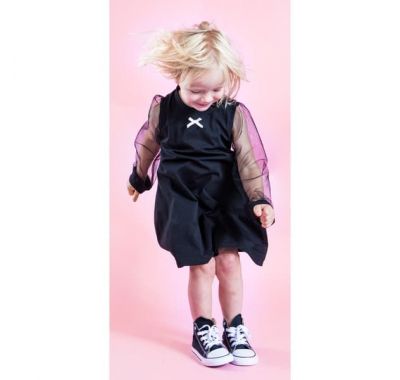 Παιδικό φόρεμα The Tiny Universe “Tulle Shoulders Dress” All Black στο Bebe Maison