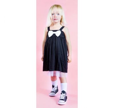 Παιδικό φόρεμα The Tiny Universe “Tiny Shoulders Dress” Black & White στο Bebe Maison