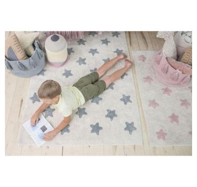 Παιδικό χαλί Lorena Canals Stars Natural Vintage Blue 160x120 στο Bebe Maison
