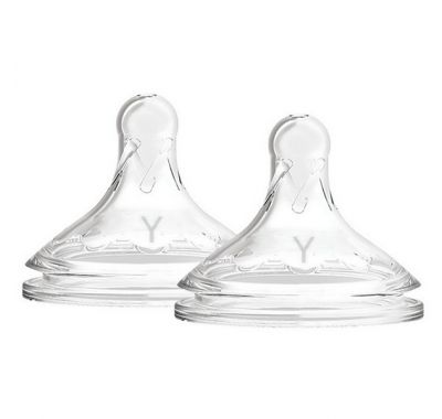 Θηλές σιλικόνης Dr Brown Options+ για μπιμπερό με φαρδύ λαιμό επίπεδο 4, 9+ μηνών Y-CUT (2τμχ) στο Bebe Maison