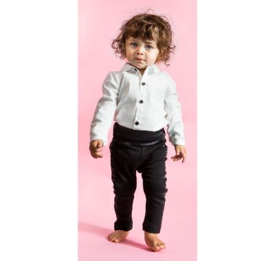 Παιδικό κορμάκι πουκάμισο The Tiny Universe “The Tiny body Tuxedo” Off-White στο Bebe Maison