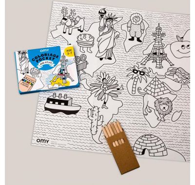 Αφίσα μίνι για ζωγραφική με ξυλομπογιές OMY Άτλας στο Bebe Maison