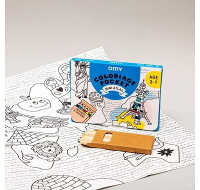 Αφίσα μίνι για ζωγραφική με ξυλομπογιές OMY Άτλας στο Bebe Maison