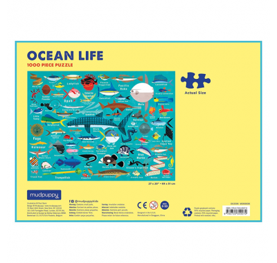 Παζλ 1000 κομματιών Mudpuppy Ζώα της θάλασσας στο Bebe Maison