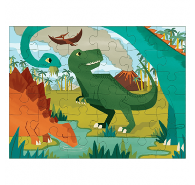 Παζλ ταξιδίου 36 κομματιών σε υφασμάτινη τσάντα Mudpuppy Δεινόσαυροι στο Bebe Maison