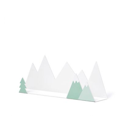Ράφι τοίχου - βουνοκορφές & αυτοκόλλητα TRESXICS έλατα (απαλό πράσινο) στο Bebe Maison