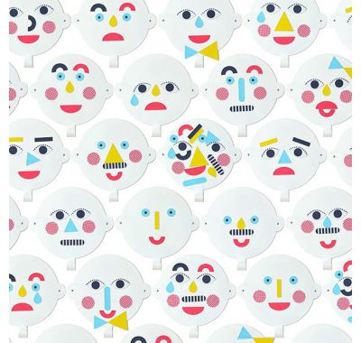 Κρεμαστάρι τοίχου & μαγνητικά σχήματα TRESXICS Πρόσωπο λευκό-πολύχρωμο στο Bebe Maison