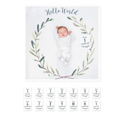 Βρεφικό σετ δώρου με milestones Lulujo Hello world στο Bebe Maison