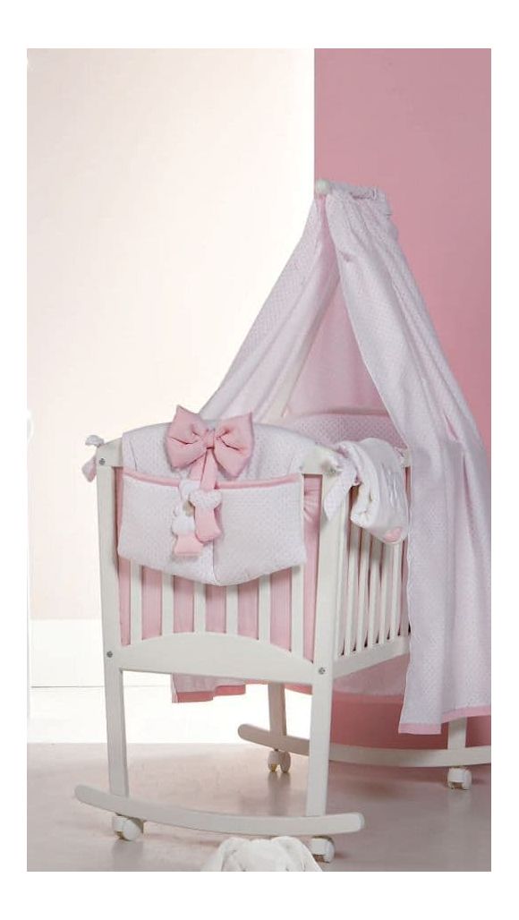 Λίκνο Picci λευκό με ντύσιμο Coco Pink στο Bebe Maison