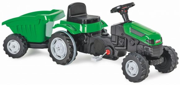 Ποδοκίνητο παιδικό τρακτέρ με τρέιλορ Moni Tractor green στο Bebe Maison
