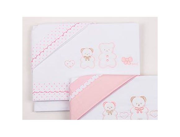 Set sheets Picci 3 pcs coco design  Bear  Pink στο Bebe Maison