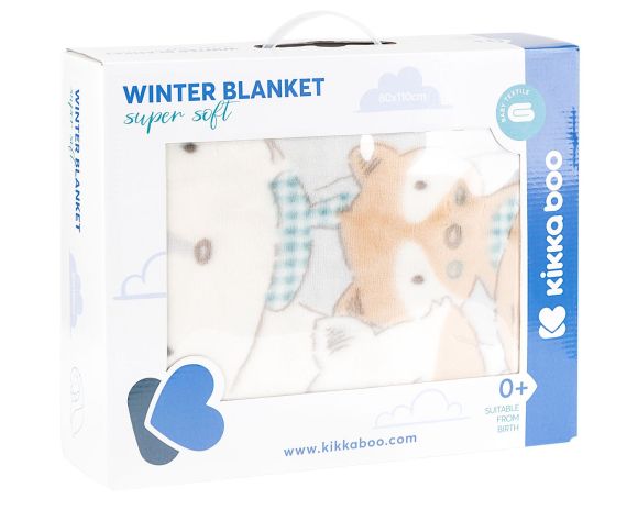 Kikka Boo Funny Friends Blue Frame blanket στο Bebe Maison