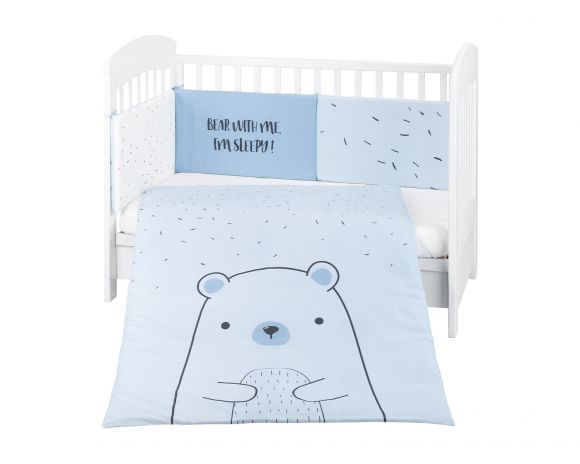 Bedding set 2pcs EU Style 70/140 Bear with me Blue στο Bebe Maison