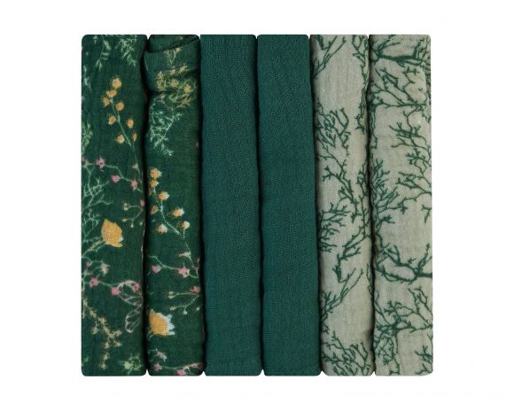Πανάκια μουσελίνας σετ 6 τμχ Kikka Boo Secret Garden Green στο Bebe Maison