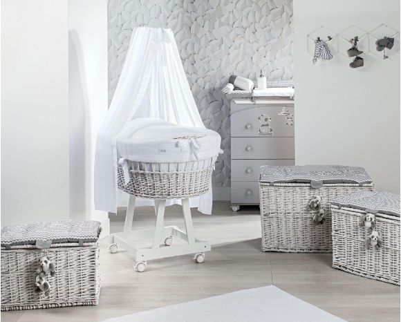 Great basket with veil picci bobo paint color white στο Bebe Maison