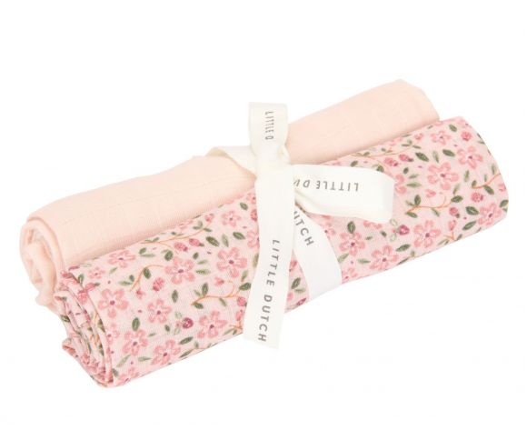 Σετ 2 πανάκια αγκαλιάς Little Dutch από μουσελίνα Fairy Floral / Blossom 70x70 στο Bebe Maison