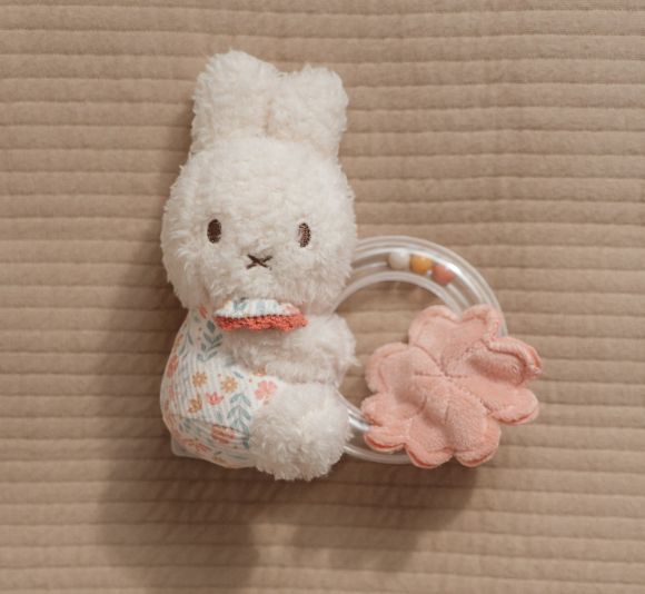 Υφασμάτινη κουδουνίστρα με κρίκο Little Dutch Miffy - Lucky Blossom στο Bebe Maison