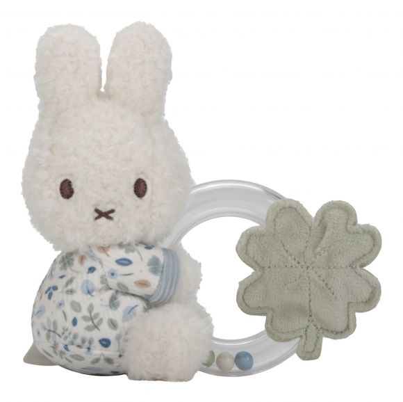 Υφασμάτινη κουδουνίστρα με κρίκο Little Dutch  Miffy - Lucky Leaves στο Bebe Maison