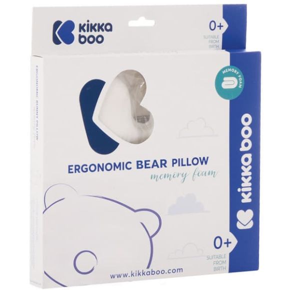 Εργονομικό μαξιλάρι πλαγιοκεφαλίασης Kikka Boo Memory foam Βear grey velvet στο Bebe Maison