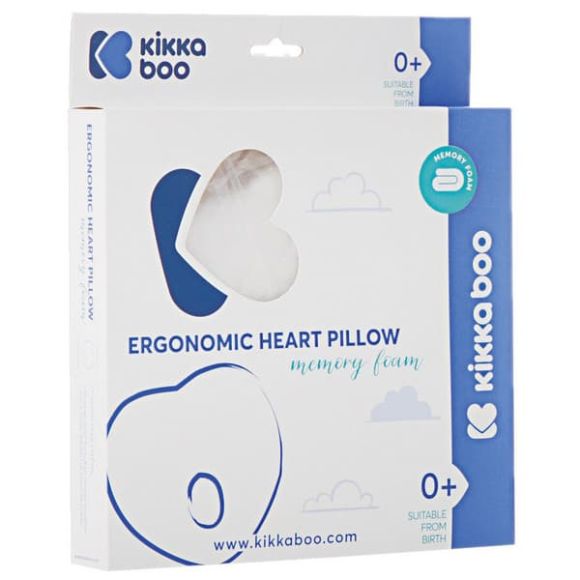 Εργονομικό μαξιλάρι πλαγιοκεφαλίασης Kikka Boo Memory foam Heart Grey velvet στο Bebe Maison