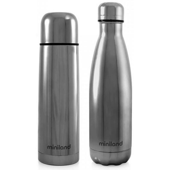 Θερμός υγρών 2 τμχ Miniland My Baby & Me Silver 500ml στο Bebe Maison