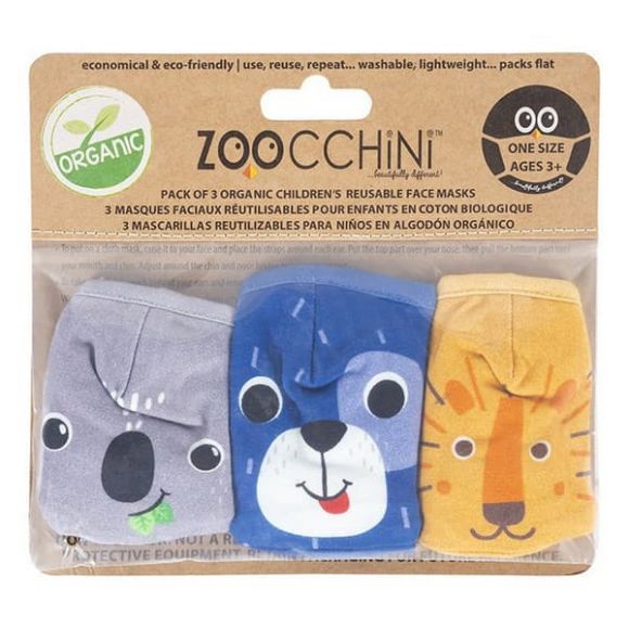 Children's Masks of organic cotton zoocchini 3 pcs dog multi στο Bebe Maison