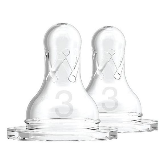 Silicone nipples Dr Brown Options for Bottom with narrow neck level 3, 6-9 months (2pcs) στο Bebe Maison