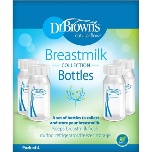 Μπουκάλια συλλογής μητρικού γάλακτος 120ml Dr Brown 4τμχ στο Bebe Maison
