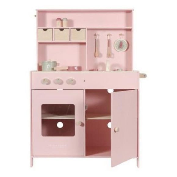 Ξύλινη κουζίνα παιχνιδιού με αξεσουάρ ροζ στο Bebe Maison