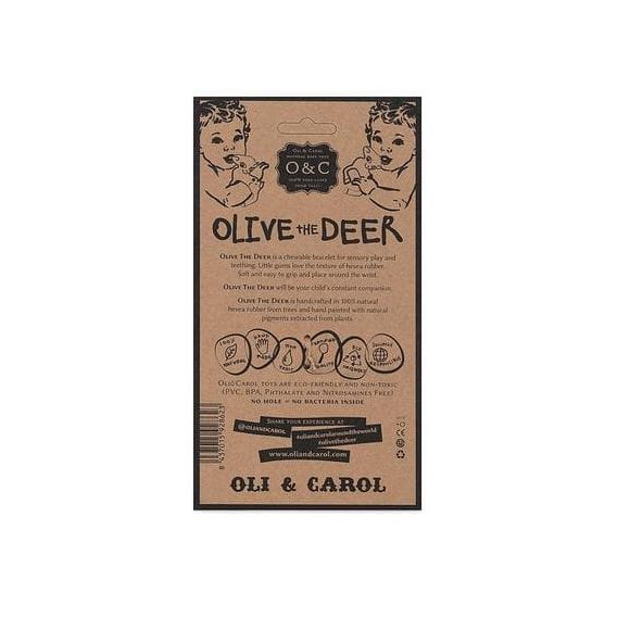 Μασητικό βραχιολάκι Olie & Carol  από φυσικό καουτσούκ ελαφάκι Olive στο Bebe Maison