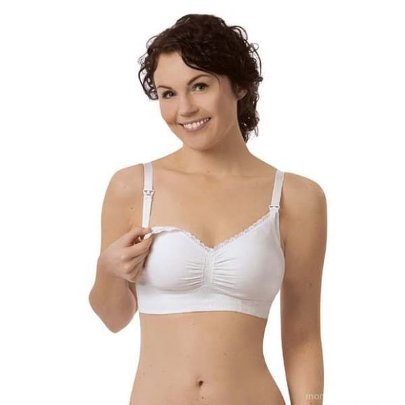 Carriwell seamless breastfeeding bra, made of organic cotton S, M, L, XL White στο Bebe Maison