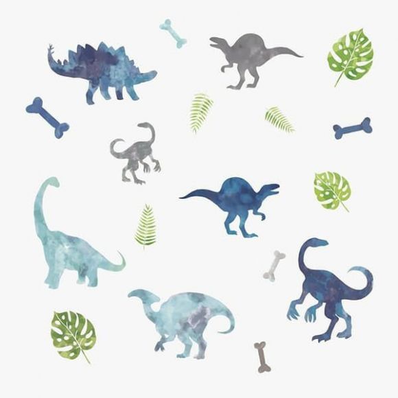 Wall stickers roommates dinosaurs with watercolor στο Bebe Maison