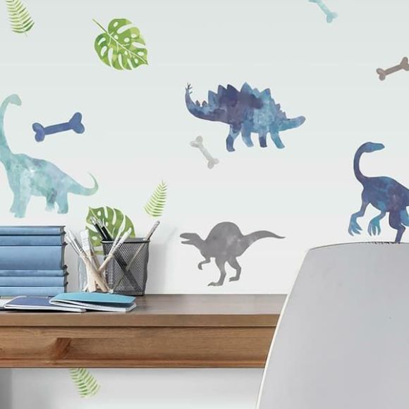 Wall stickers roommates dinosaurs with watercolor στο Bebe Maison