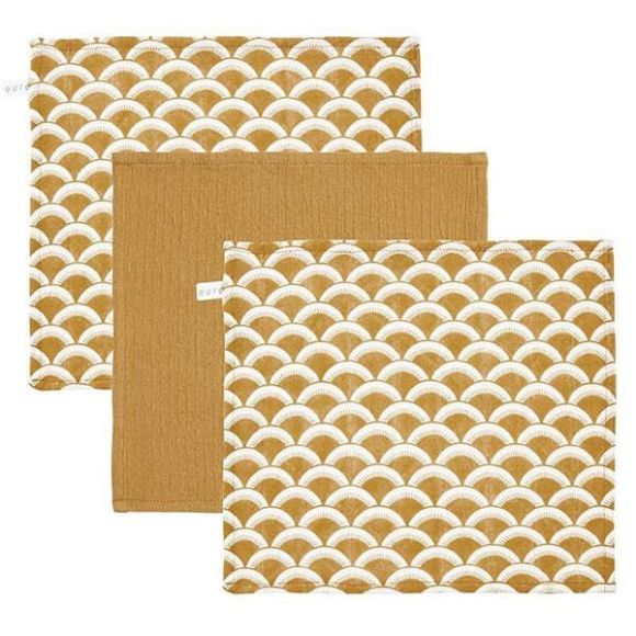 Set 3 face cloths Little Dutch Sunrise Pure Ochre 25 x 25 στο Bebe Maison