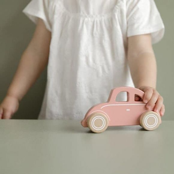 Ξύλινο αυτοκινητάκι σκαραβαίος Little Dutch ροζ στο Bebe Maison
