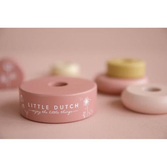 Ξύλινη πυραμίδα ταξινόμησης & ταλάντωσης Little Dutch Flowers στο Bebe Maison