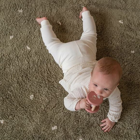 Ξύλινη κουδουνίστρα Flowers Little Dutch ροζ στο Bebe Maison