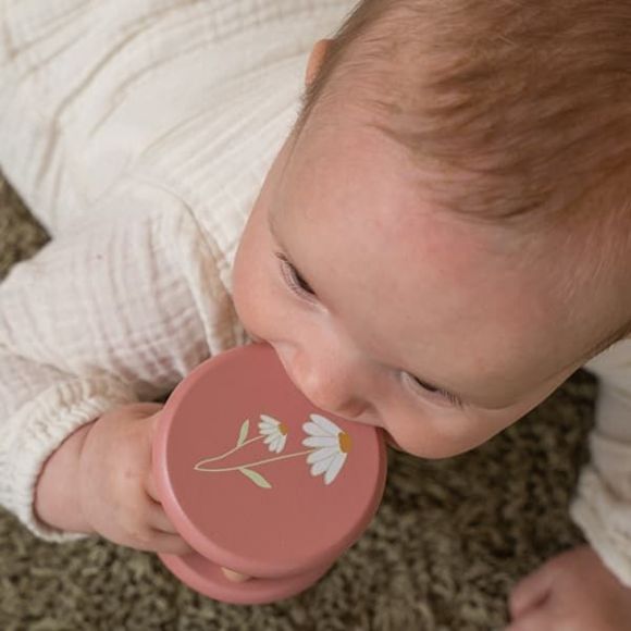 Ξύλινη κουδουνίστρα Flowers Little Dutch ροζ στο Bebe Maison