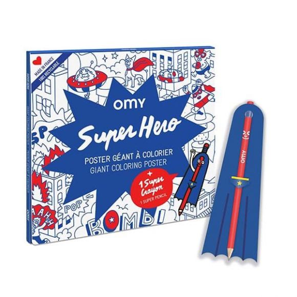 Giant poster for painting omy super heroes with pencil στο Bebe Maison