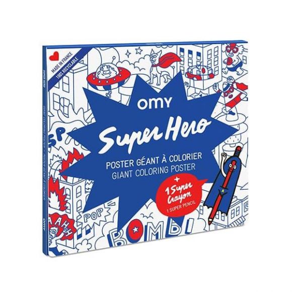 Giant poster for painting omy super heroes with pencil στο Bebe Maison